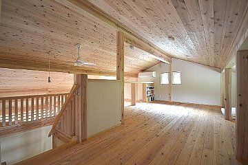 群馬の木で天井、小屋裏