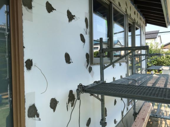 壁は外張り高断熱のEPSボード　群馬県桐生市